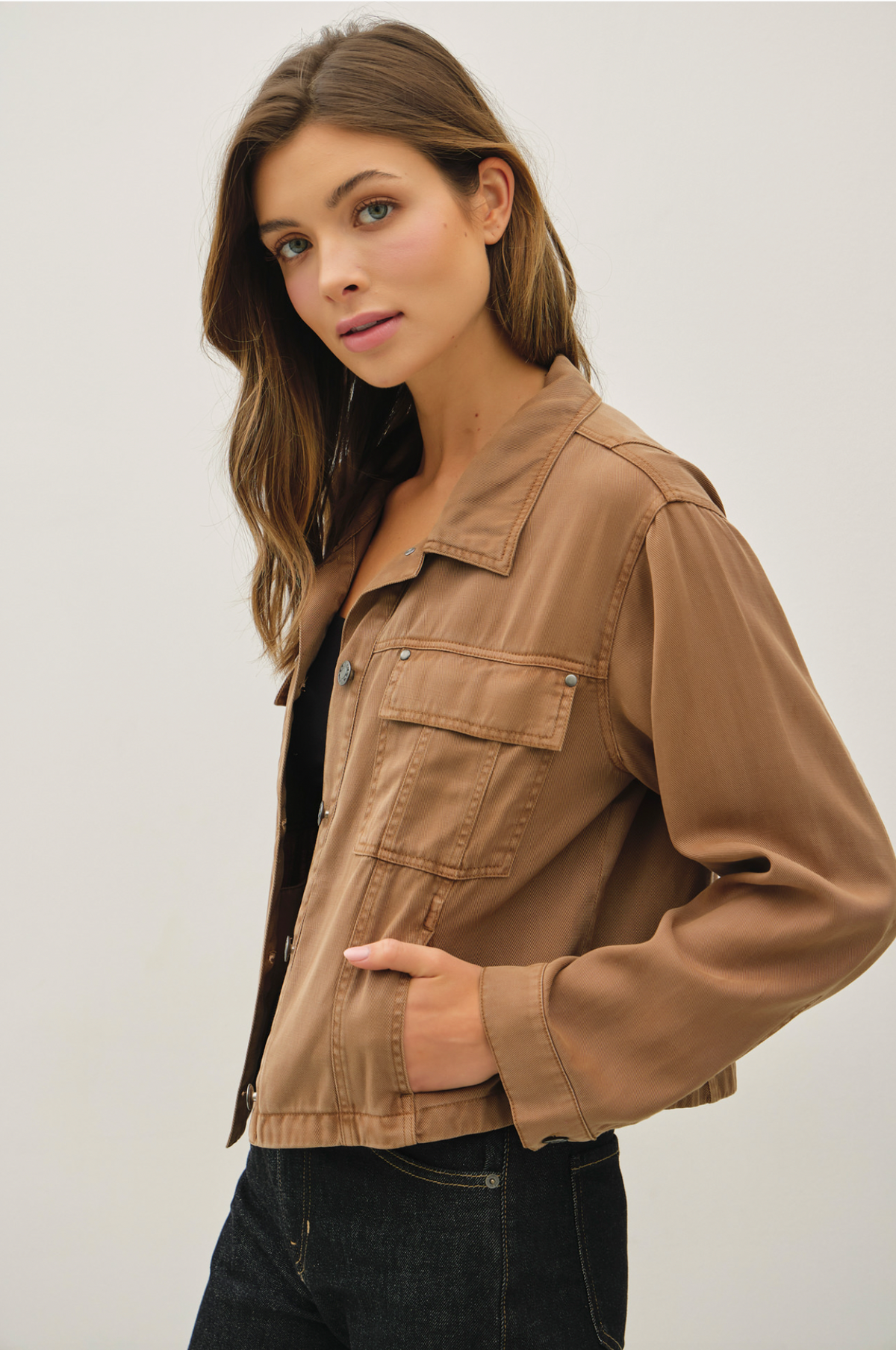 Tay Soft Tencel Jacket with Pockets