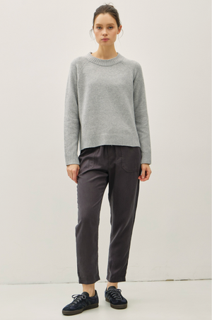 Wool Blend Classic Crewneck Sweater Top