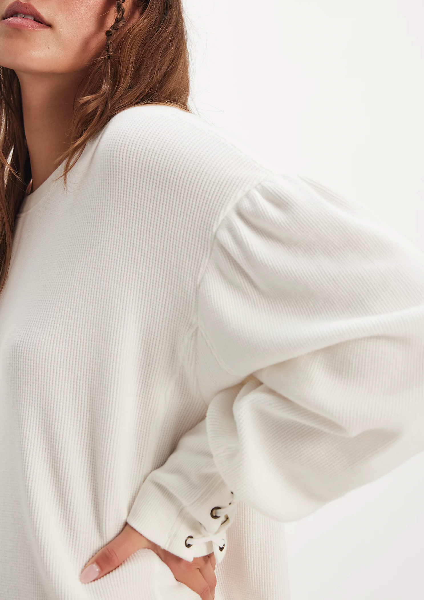 Free People Lapis Cuff Long Sleeve in Clean Ivory