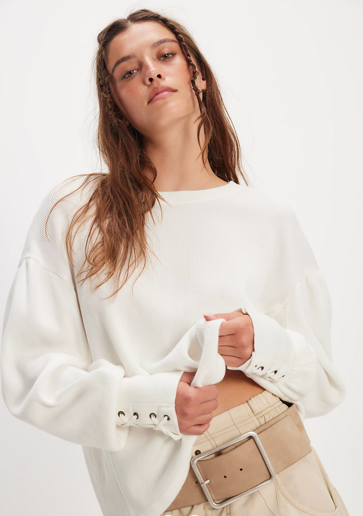 Free People Lapis Cuff Long Sleeve in Clean Ivory