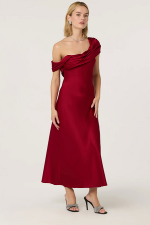 Astr the Label Alyssia Red Satin Dress
