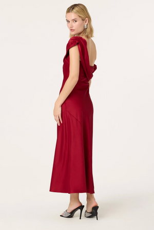 Astr the Label Alyssia Red Satin Dress