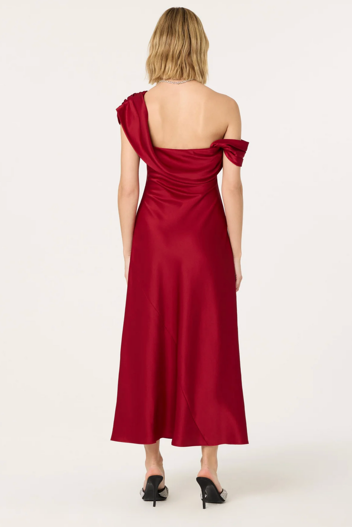 Astr the Label Alyssia Red Satin Dress