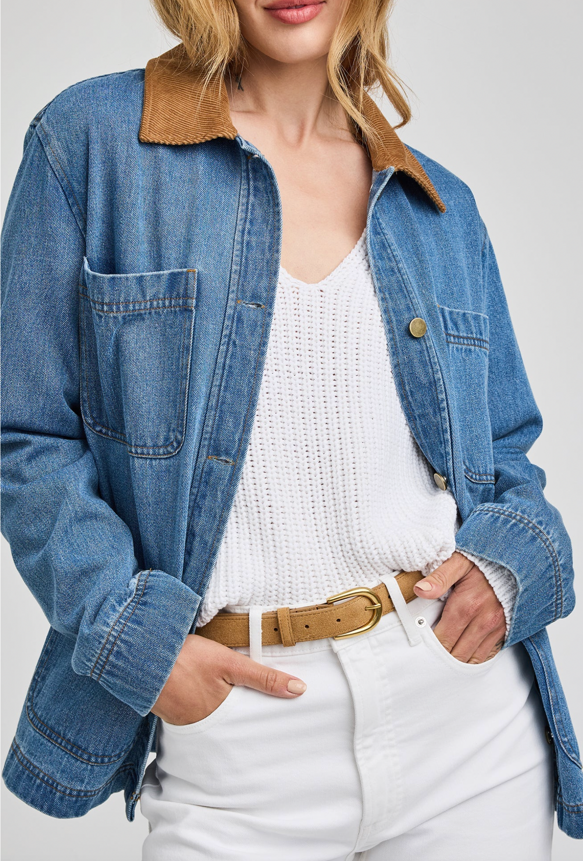 Flynn Denim Button Down in Light Wash