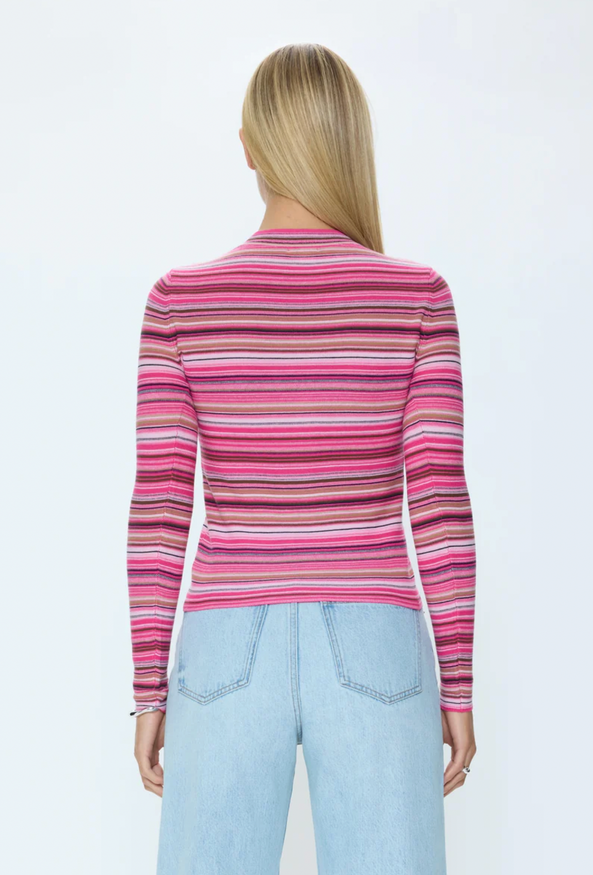 Pistola Madison Sweater in Pink Brown Stripe