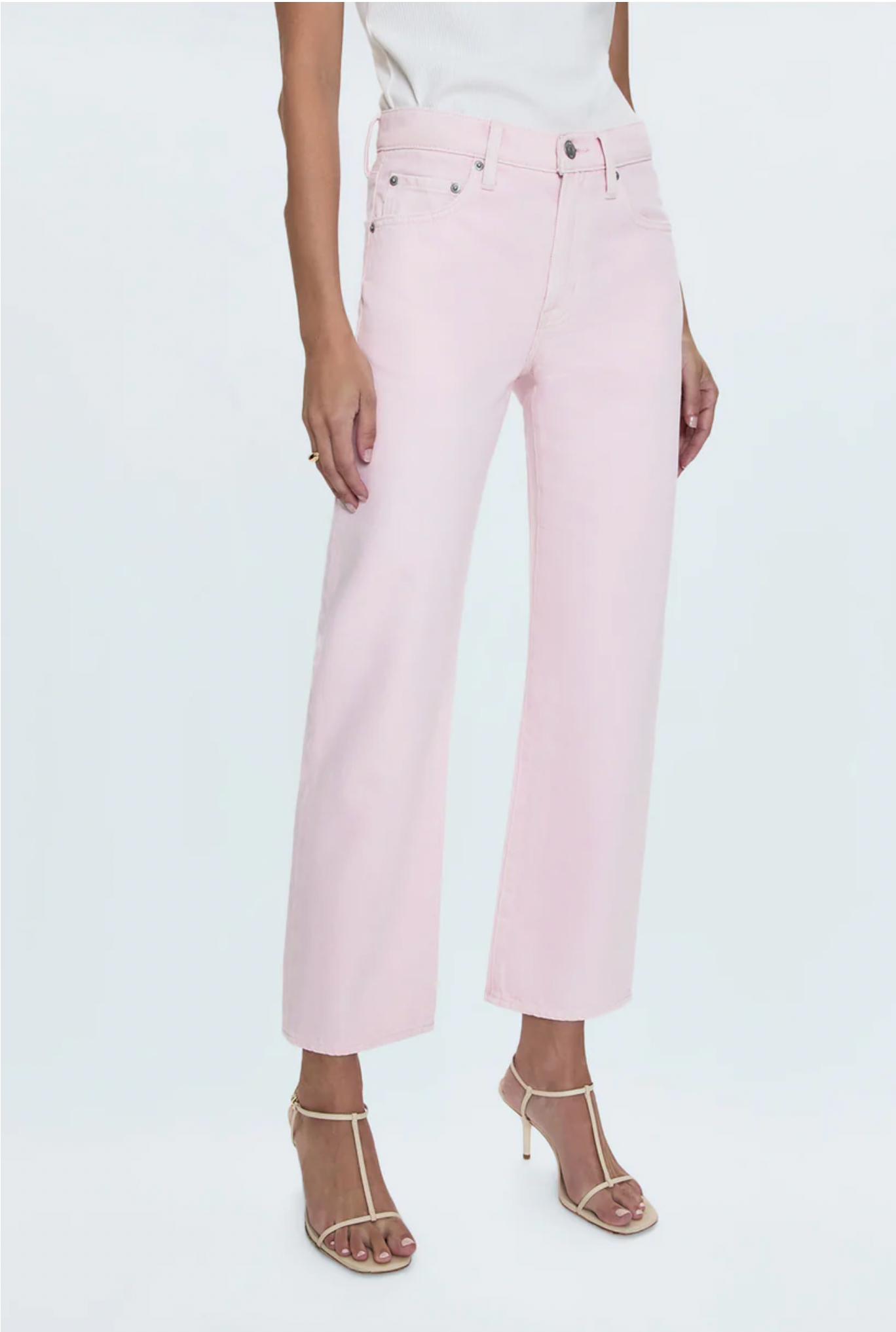 Pistola Lexi Mid Rise Bowed Straight in Blush