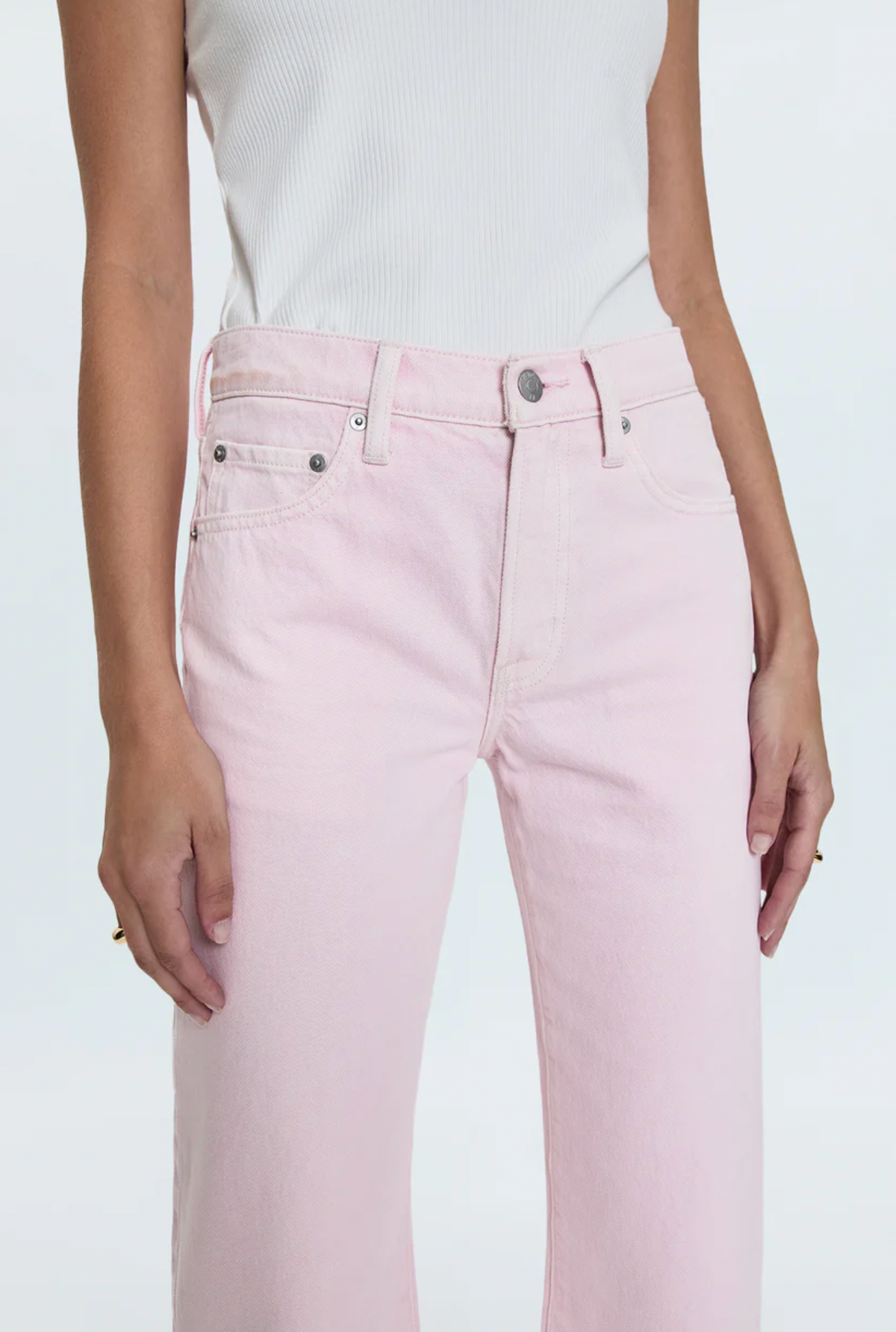 Pistola Lexi Mid Rise Bowed Straight in Blush
