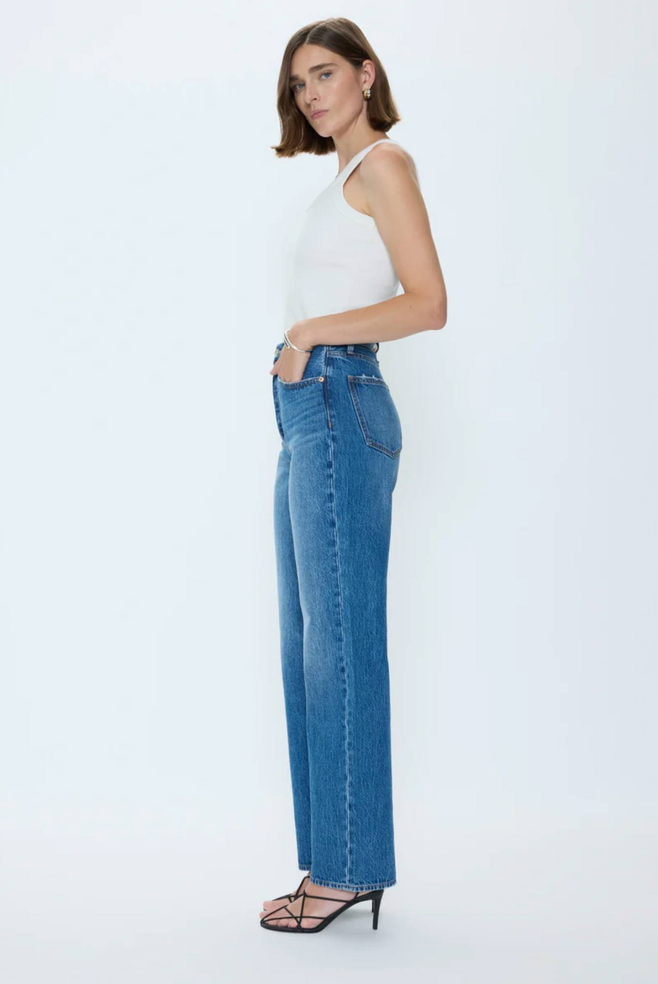 Pistola Cassie Denim Straight Jeans in Capri