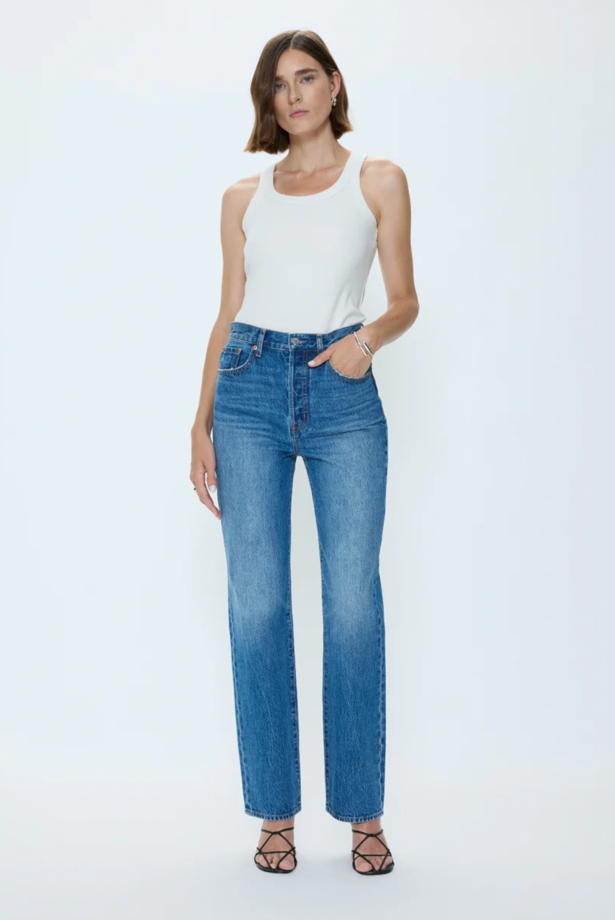Pistola Cassie Denim Straight Jeans in Capri