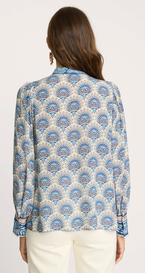 Caballero Riley Top in Blue Boho Deco