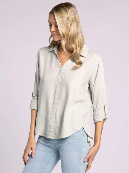 Presley Button Up Top in Mist