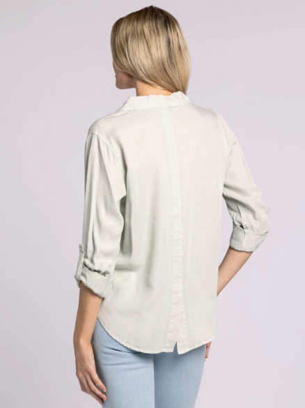 Presley Button Up Top in Mist