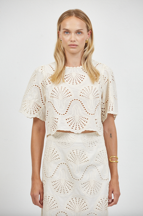 Cannes Eyelet Shell Top