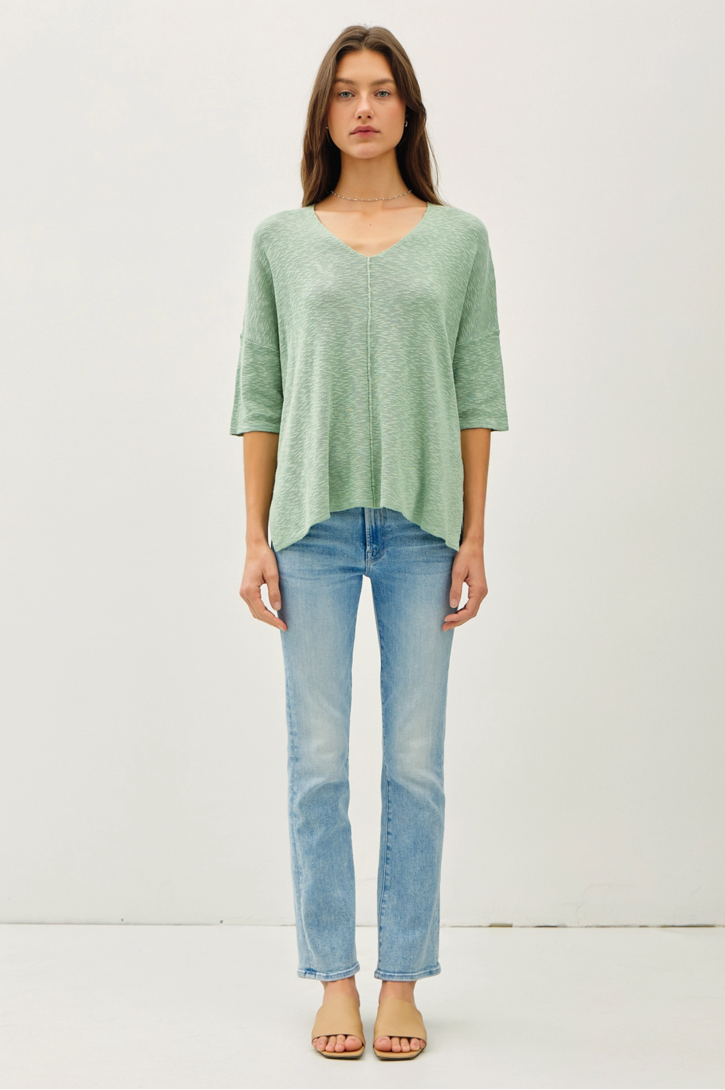 Marina Short Sleeve Sweater in Teal