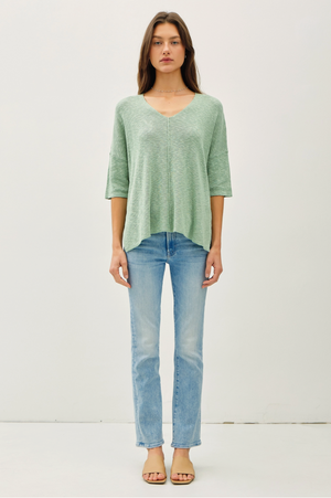 Marina Short Sleeve Sweater in Teal