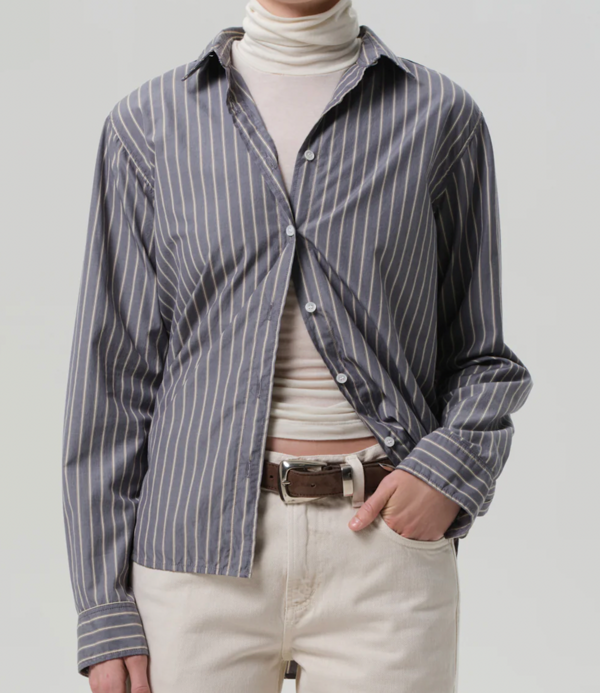 Citizens of Humanity Avni Slim Shirt in Cleo Stripe