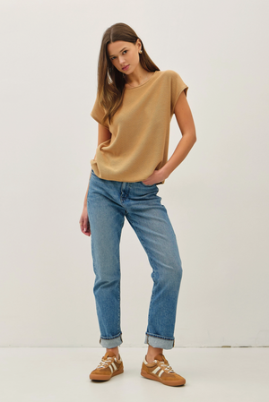 Zoya Boxy Short Sleeve Sweater