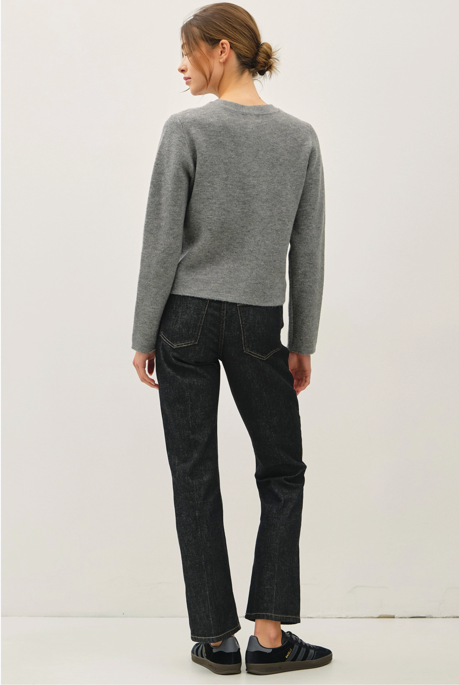 Rylin Grey Button Up Sweater