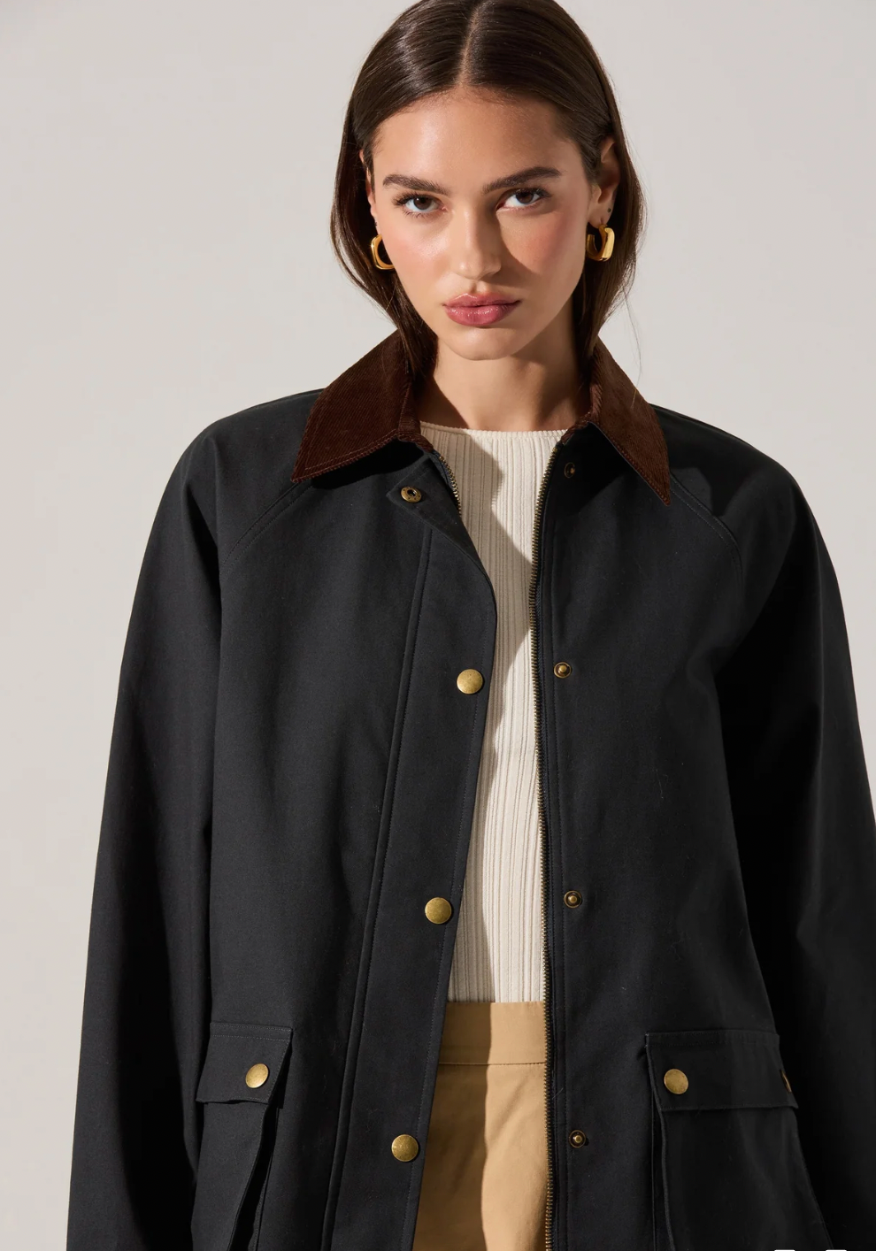 ASTR THE LABEL Rylan NAVY BARN Jacket