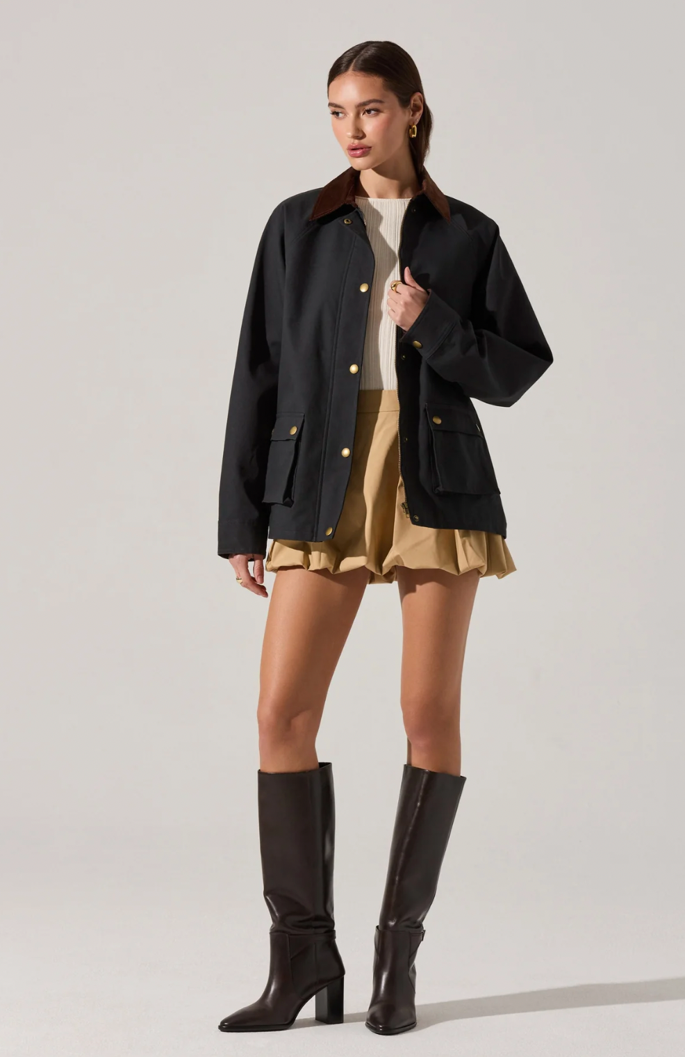 ASTR THE LABEL Rylan NAVY BARN Jacket