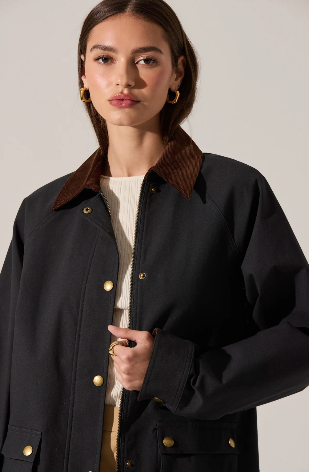ASTR THE LABEL Rylan NAVY BARN Jacket