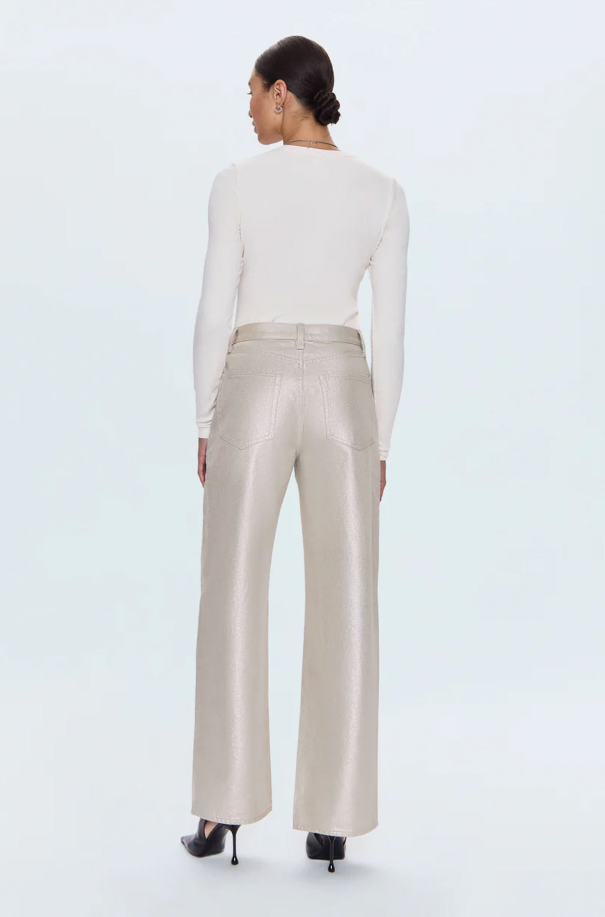 Pistola Tate Bowed High Rise in Champagne