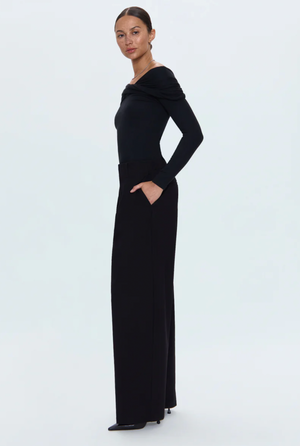 Pistola Edent Pleated Ponte Trouser in Black