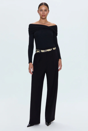 Pistola Edent Pleated Ponte Trouser in Black