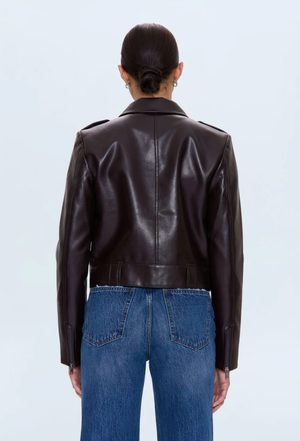 Pistola Bex  Brown Leather Jacket in French Roast