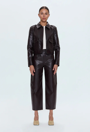 Pistola Bex  Brown Leather Jacket in French Roast