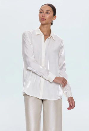 Pistola Tilda Button Down Blouse in Ecru