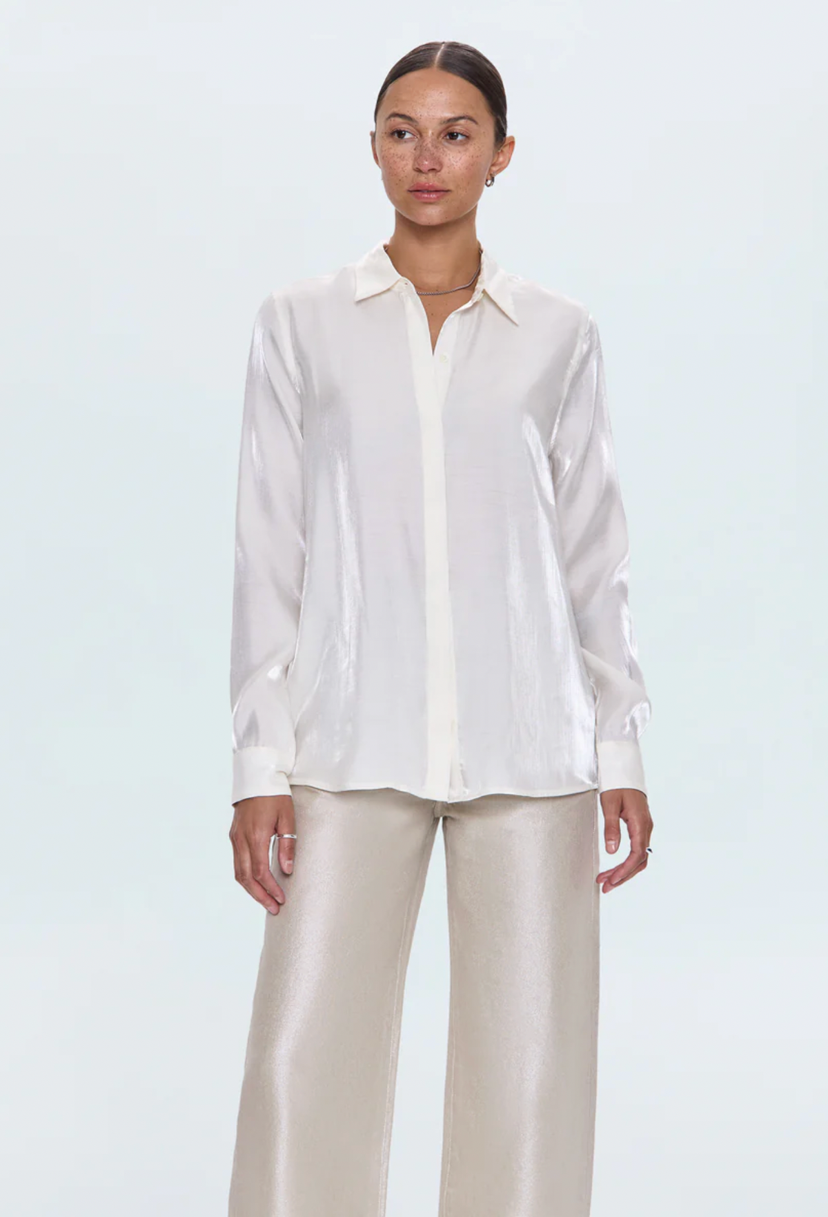 Pistola Tilda Button Down Blouse in Ecru