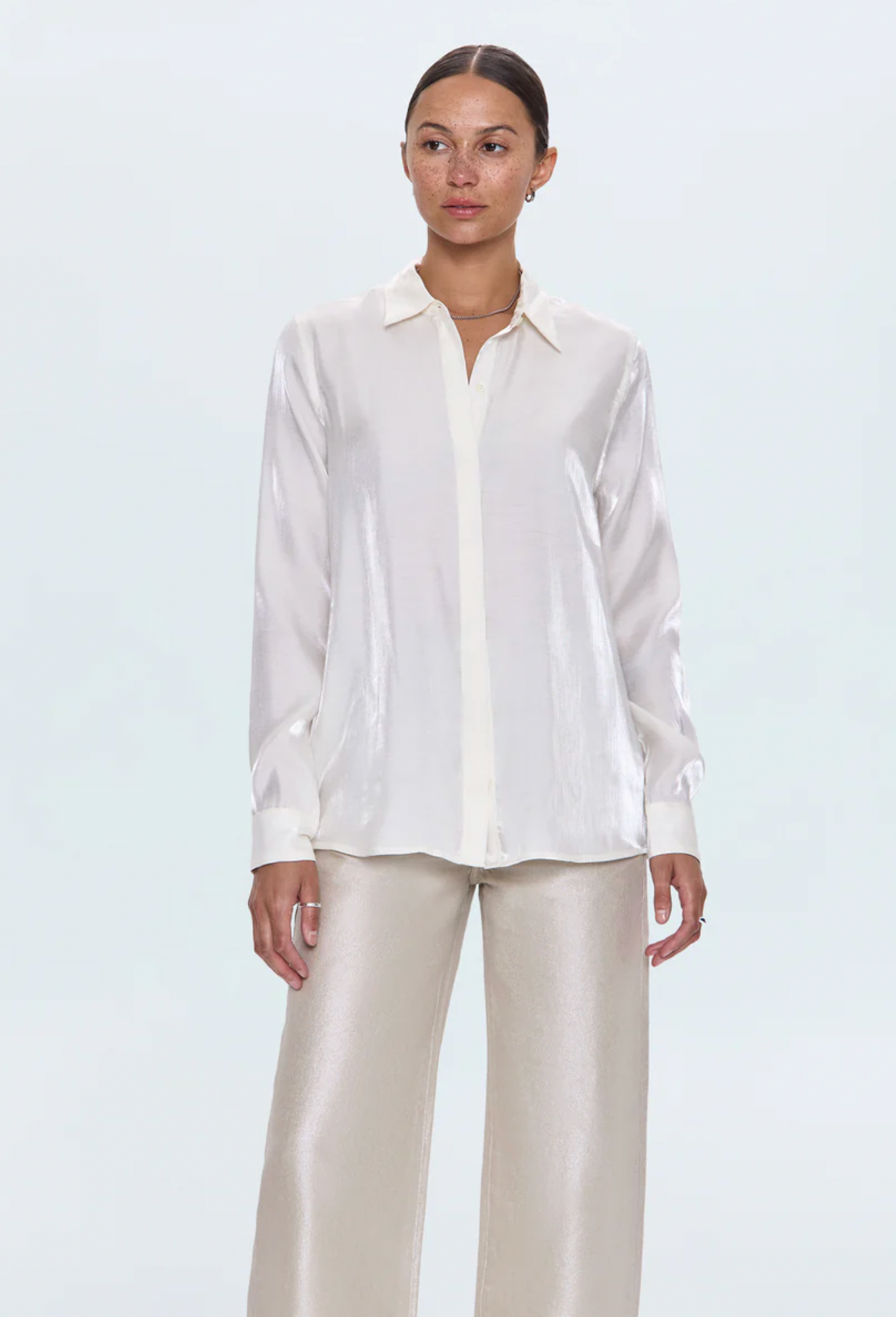 Pistola Tilda Button Down Blouse in Ecru