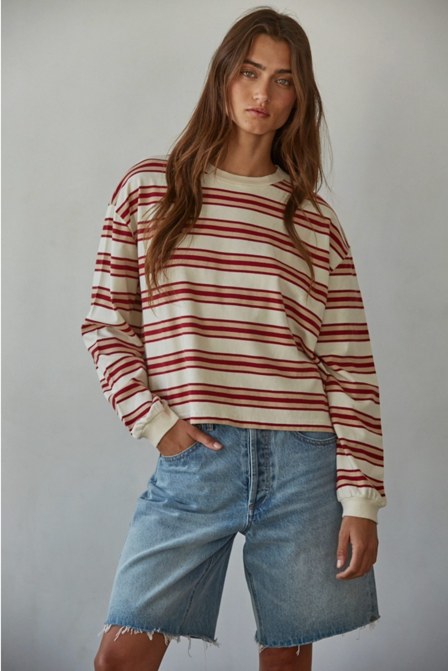 By Together Striped Long Sleeve Top