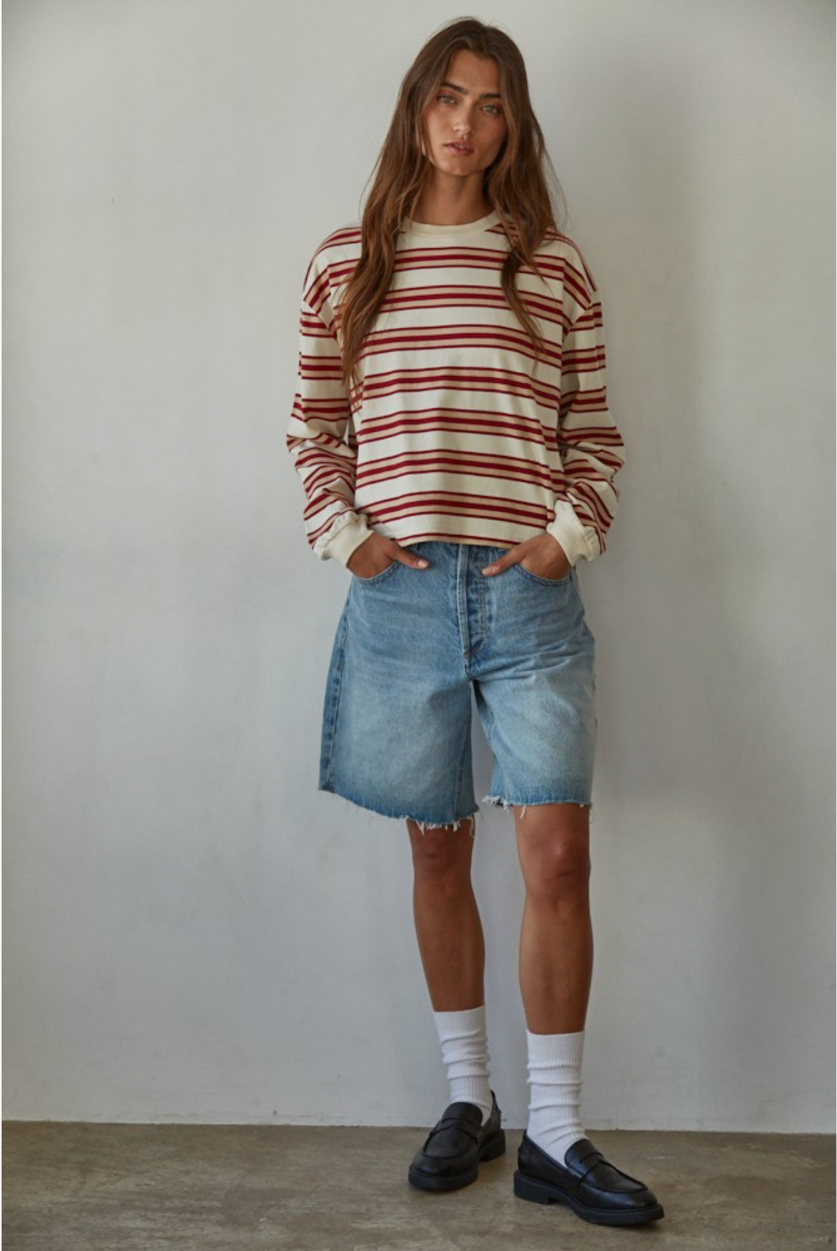 By Together Striped Long Sleeve Top