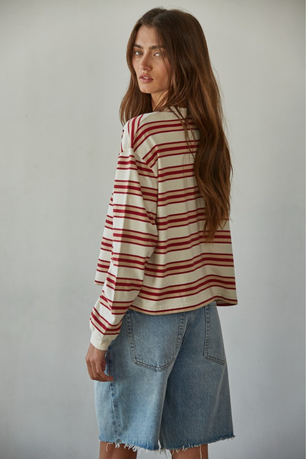 By Together Striped Long Sleeve Top