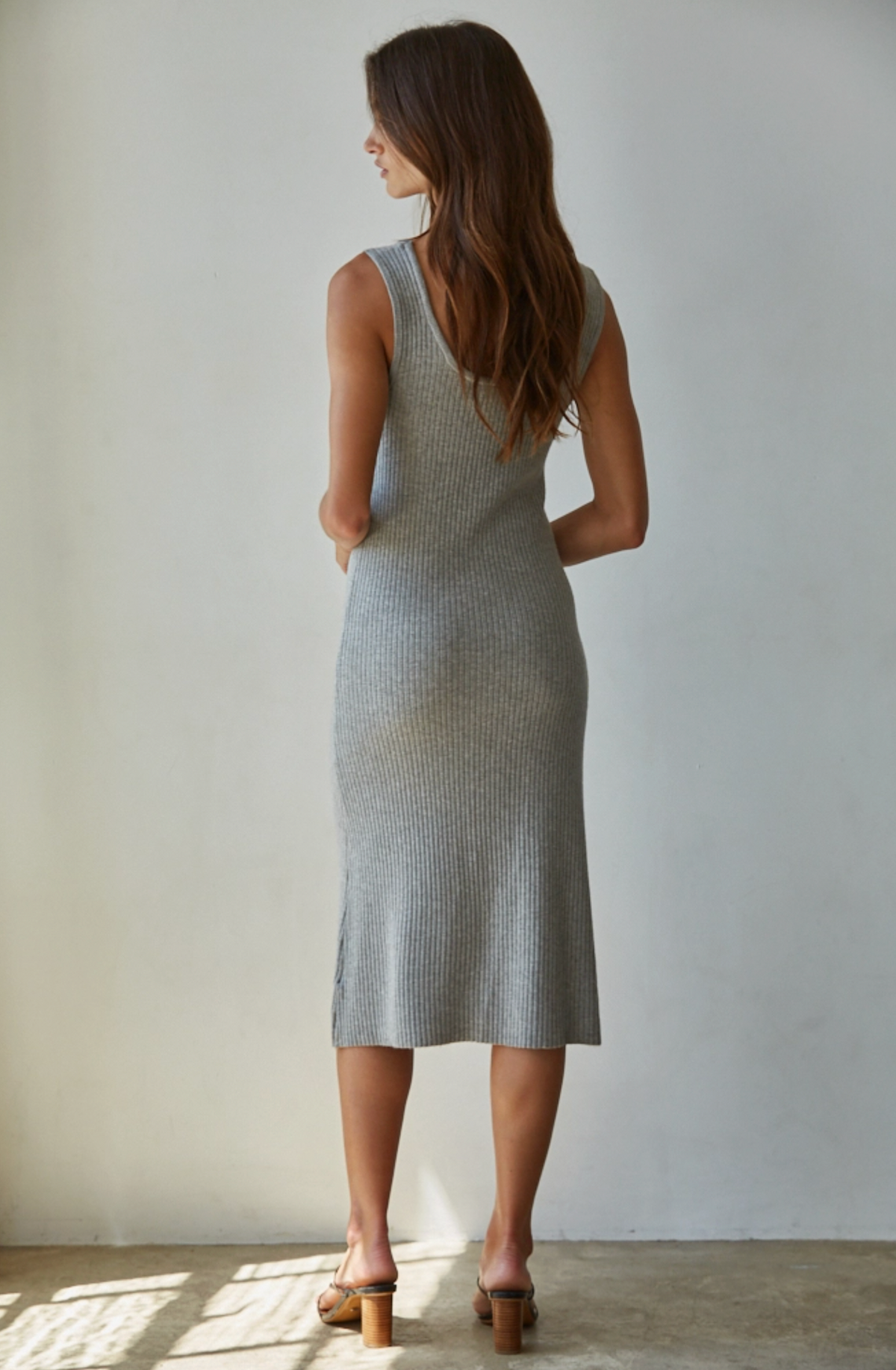 By Together Grey Ribbed Dress