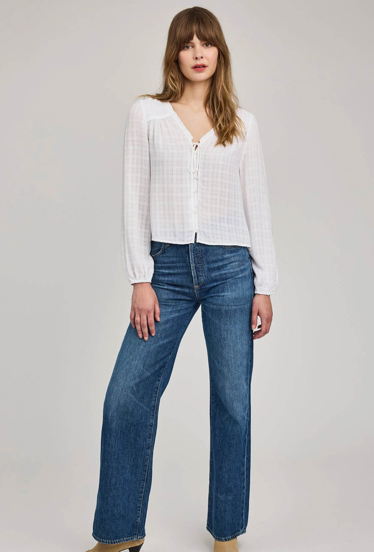 Vanessa Button Up Blouse in White