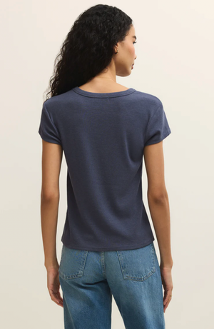 Z Supply Renae Rib Top in Indigo