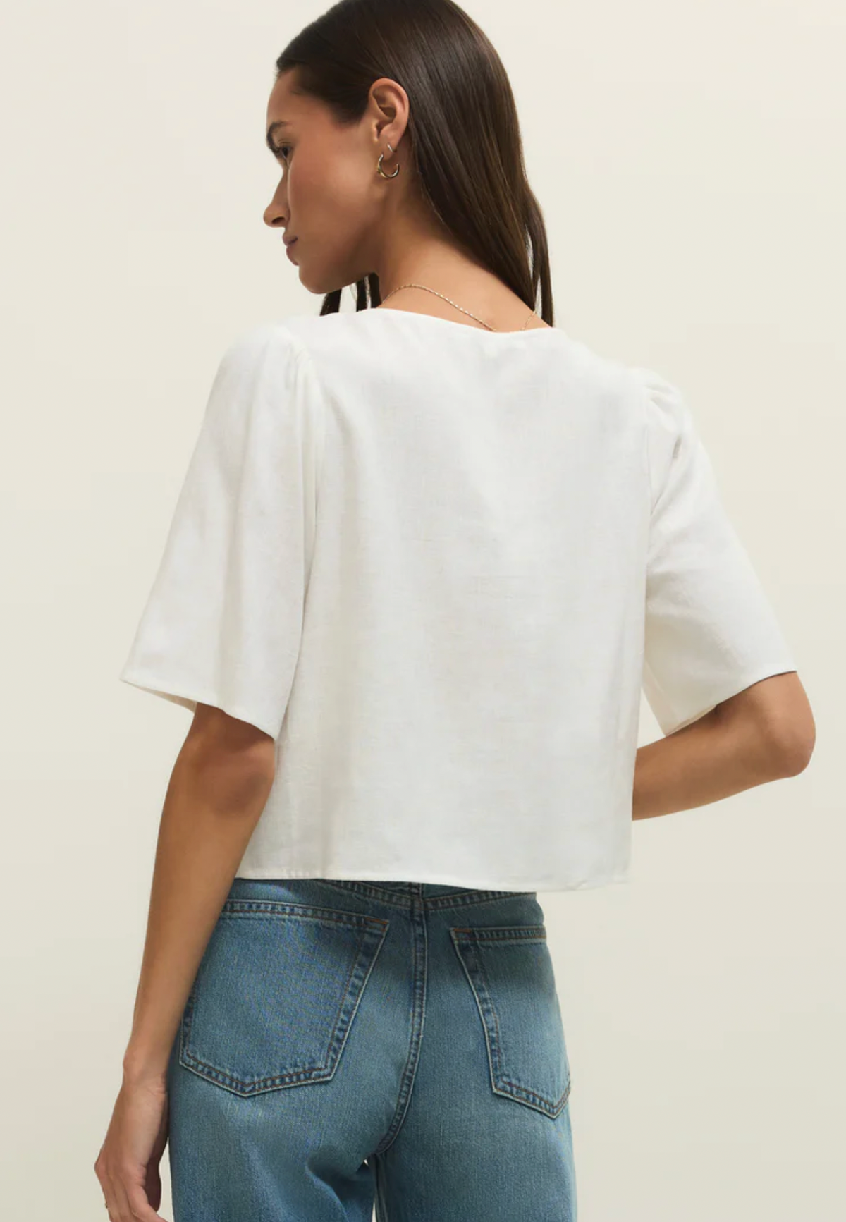 Z Supply La Belle Linen Top in White