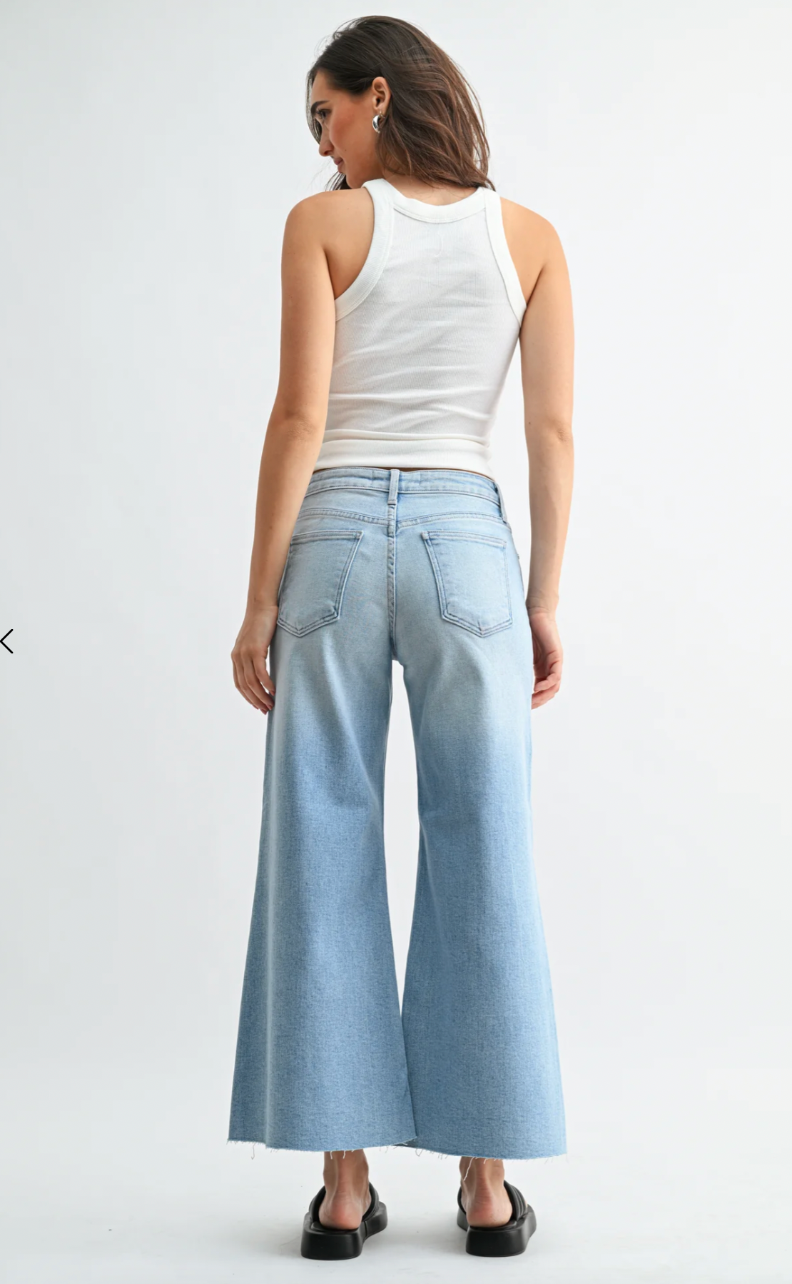 Just Black Denim Mid Rise Wide Leg Crop Light Denim Jeans