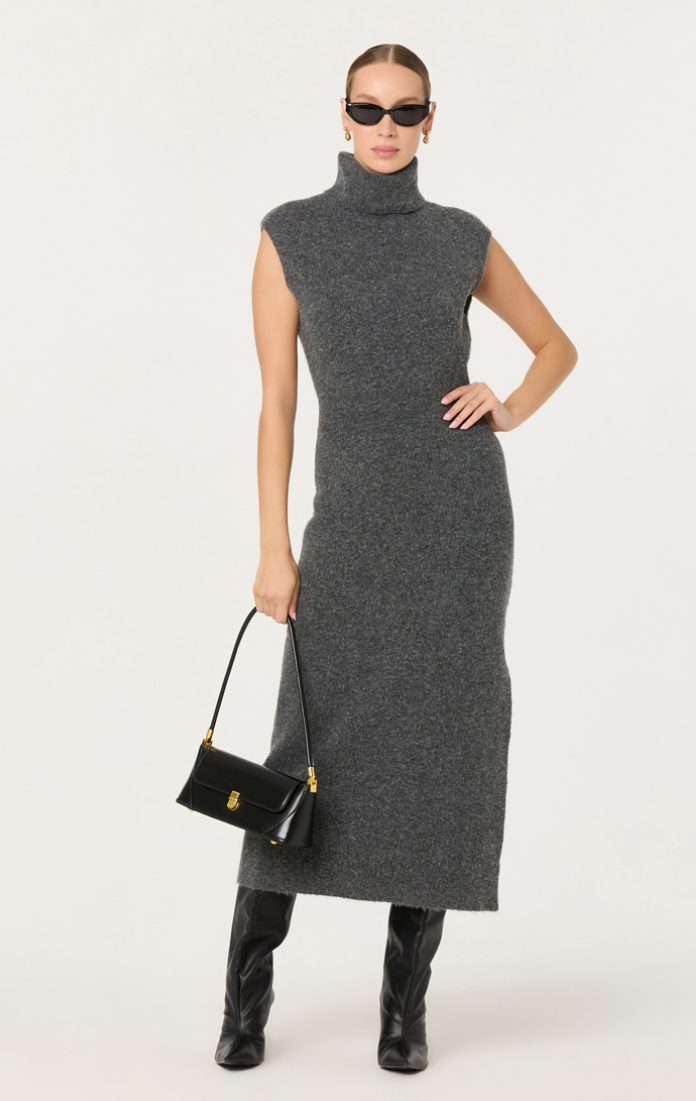 Astr the Label Roxanna Charcoal Sweater Dress