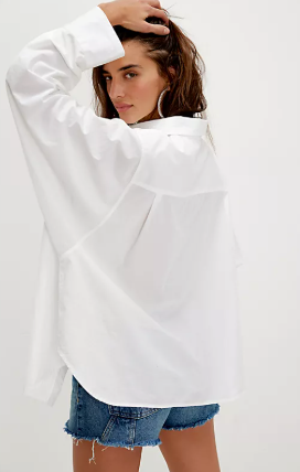 Free People Sabine Tailored Shirt in Parchment