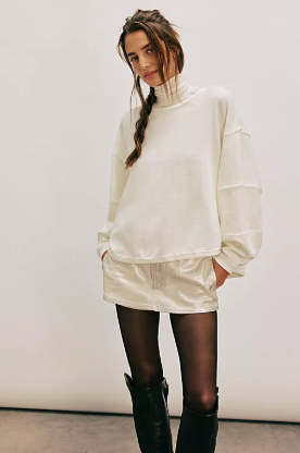 Free People Total Eclipse Tee in Clean Ivory
