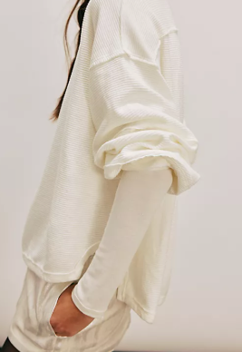 Free People Total Eclipse Tee in Clean Ivory