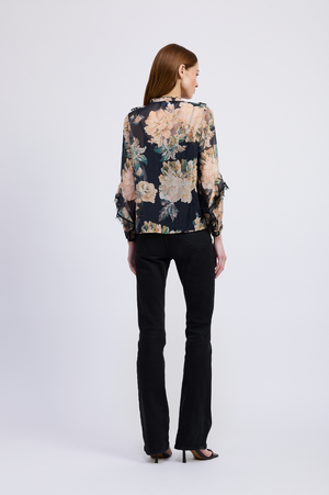 En Saison Peregrine Black Floral Blouse