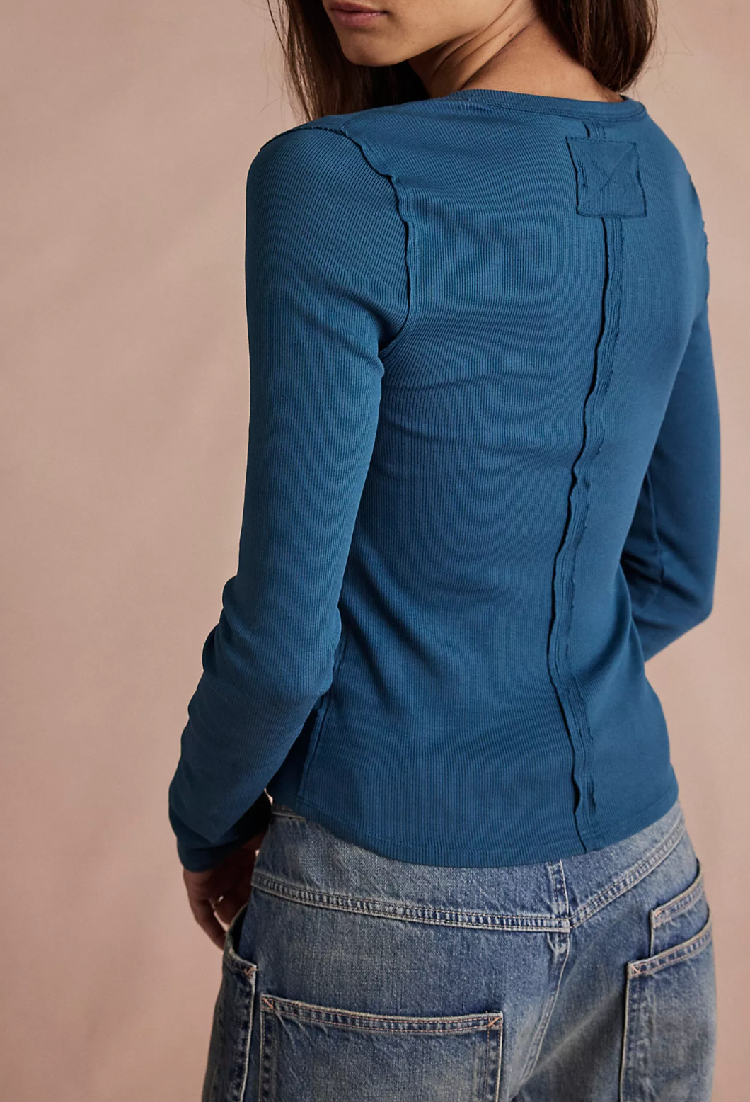 Free People Neria V Neck in Still Sea