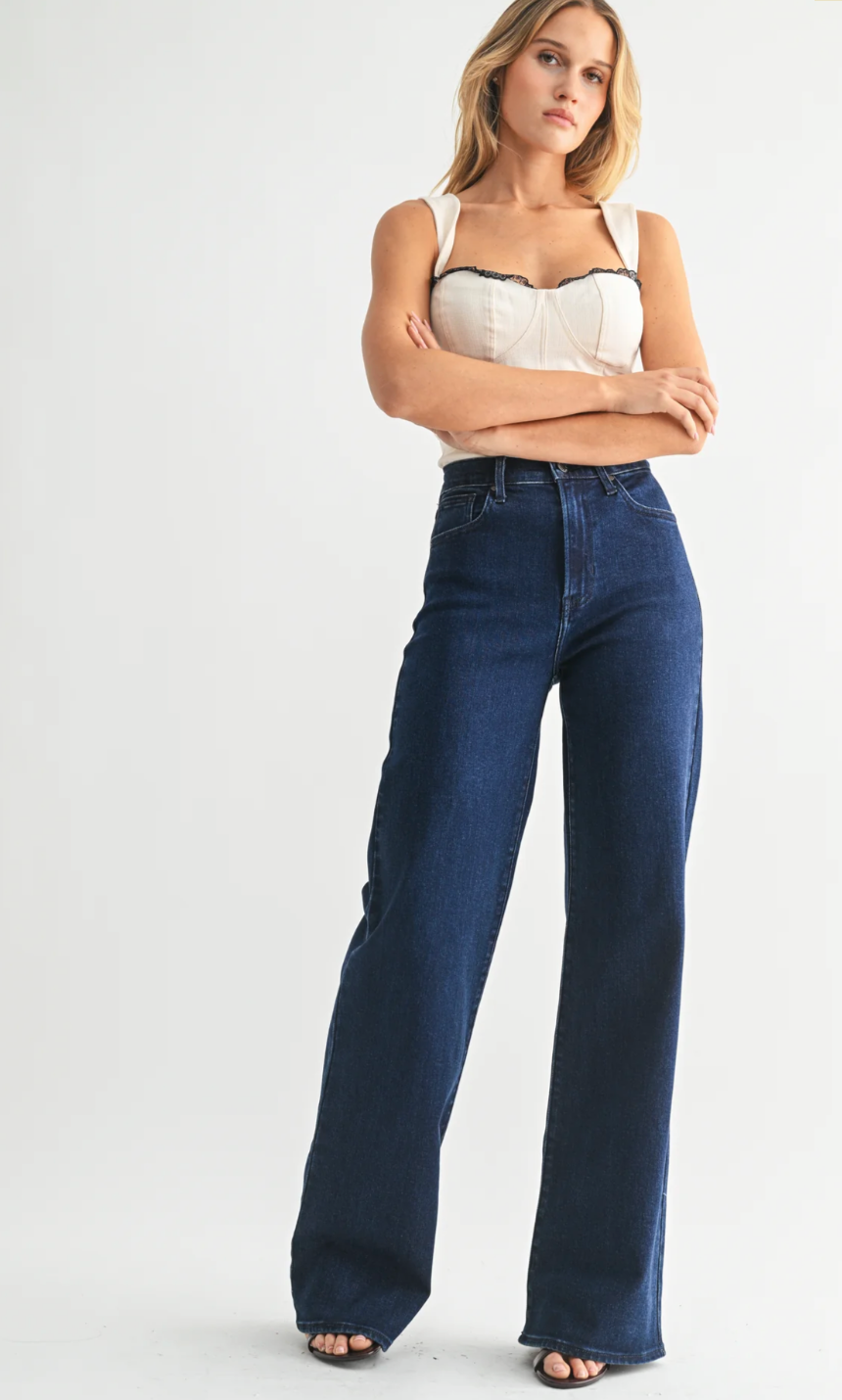 Palazzo Jean in Dark Denim