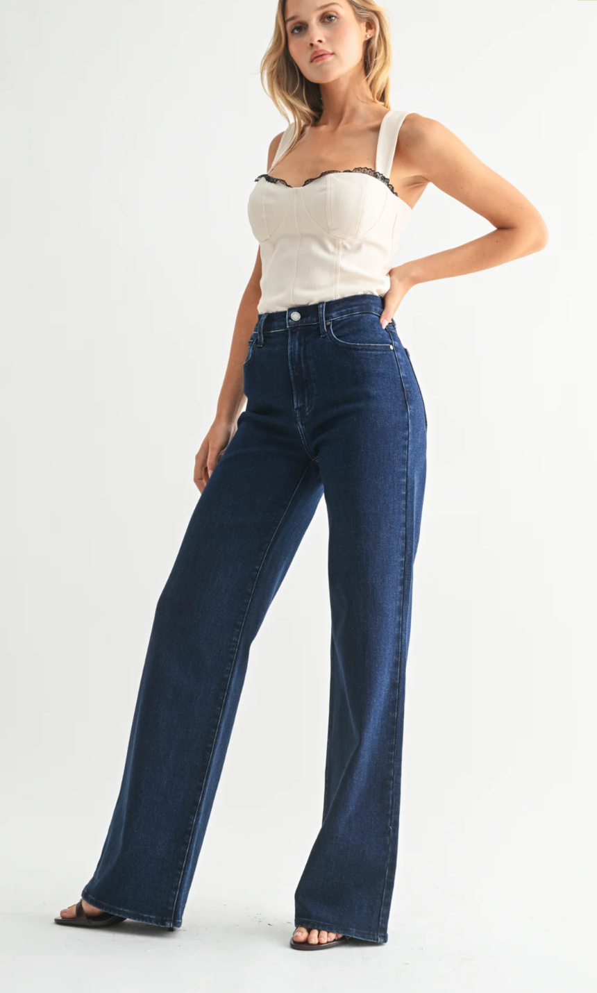 Palazzo Jean in Dark Denim