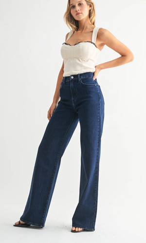 Palazzo Jean in Dark Denim